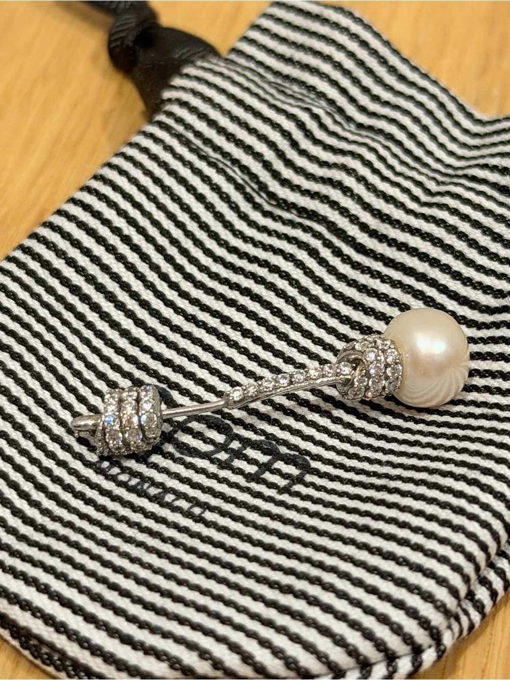 New APM Monaco Round Pearl Long Swarovski Crystal Sterling Silver Earrings